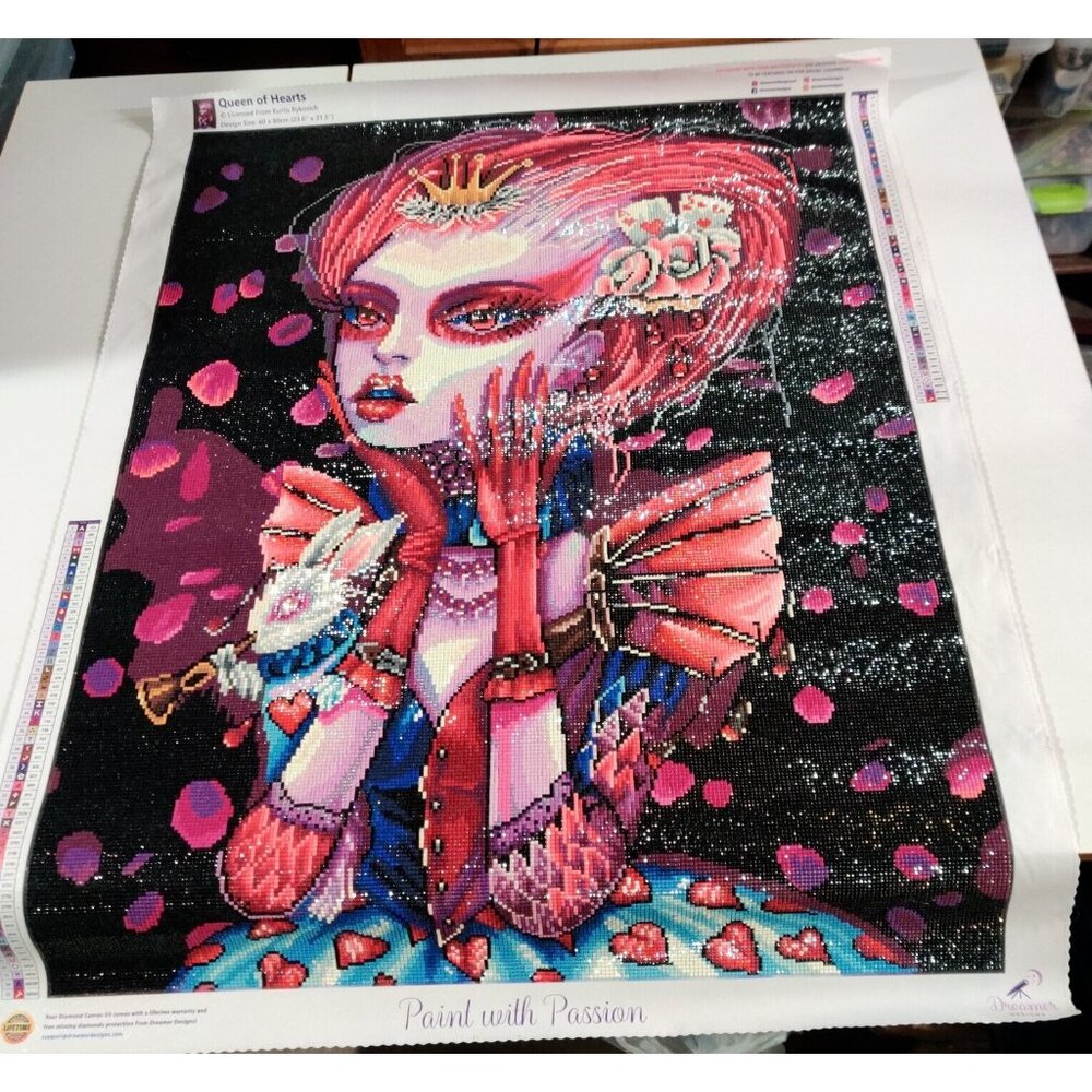 DREAMER DESIGNS QUEEN OF HEARTS BY KURTIS RYKOVICH COMPLETE CANVAS 23.6X31.5"